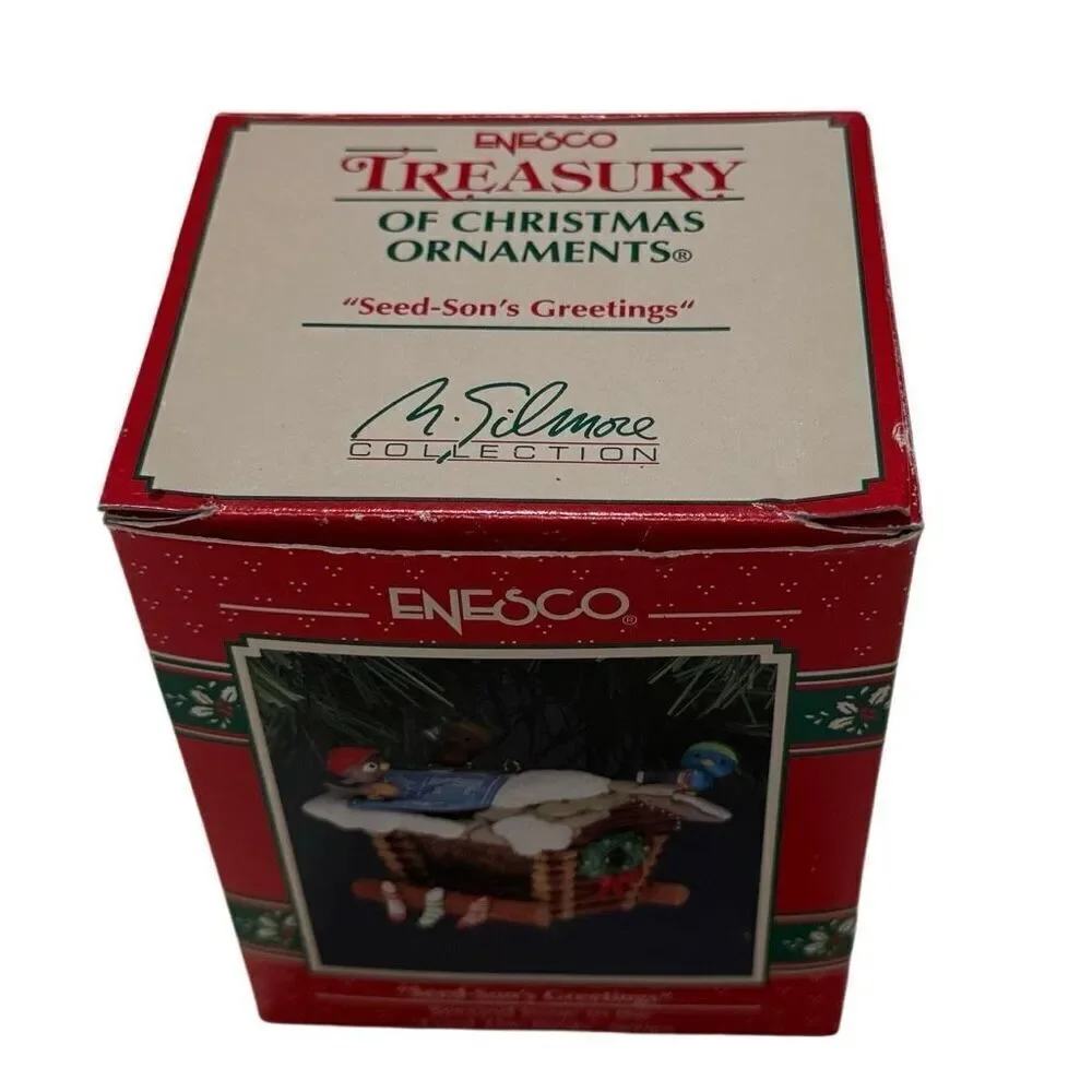 Enesco  Seed-Son’s Greetings Birds Christmas  Ornament Vintage 1992